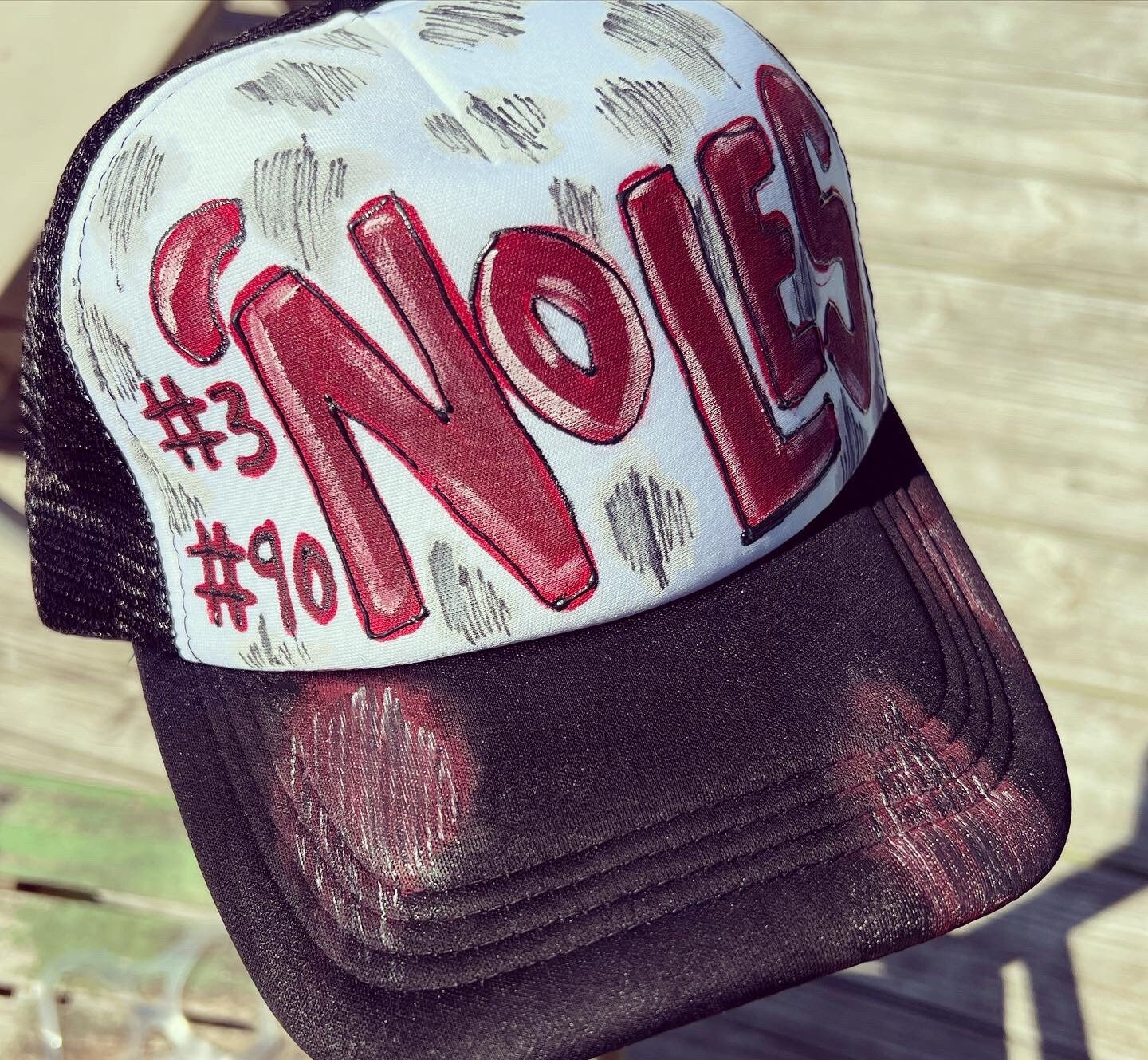 Handpainted Mesh Back Trucker Hat - Score Big with Style! ? Baseball or Football Football Magna Pony® Mesh Foam Trucker Hat - Flying S Company main image 3