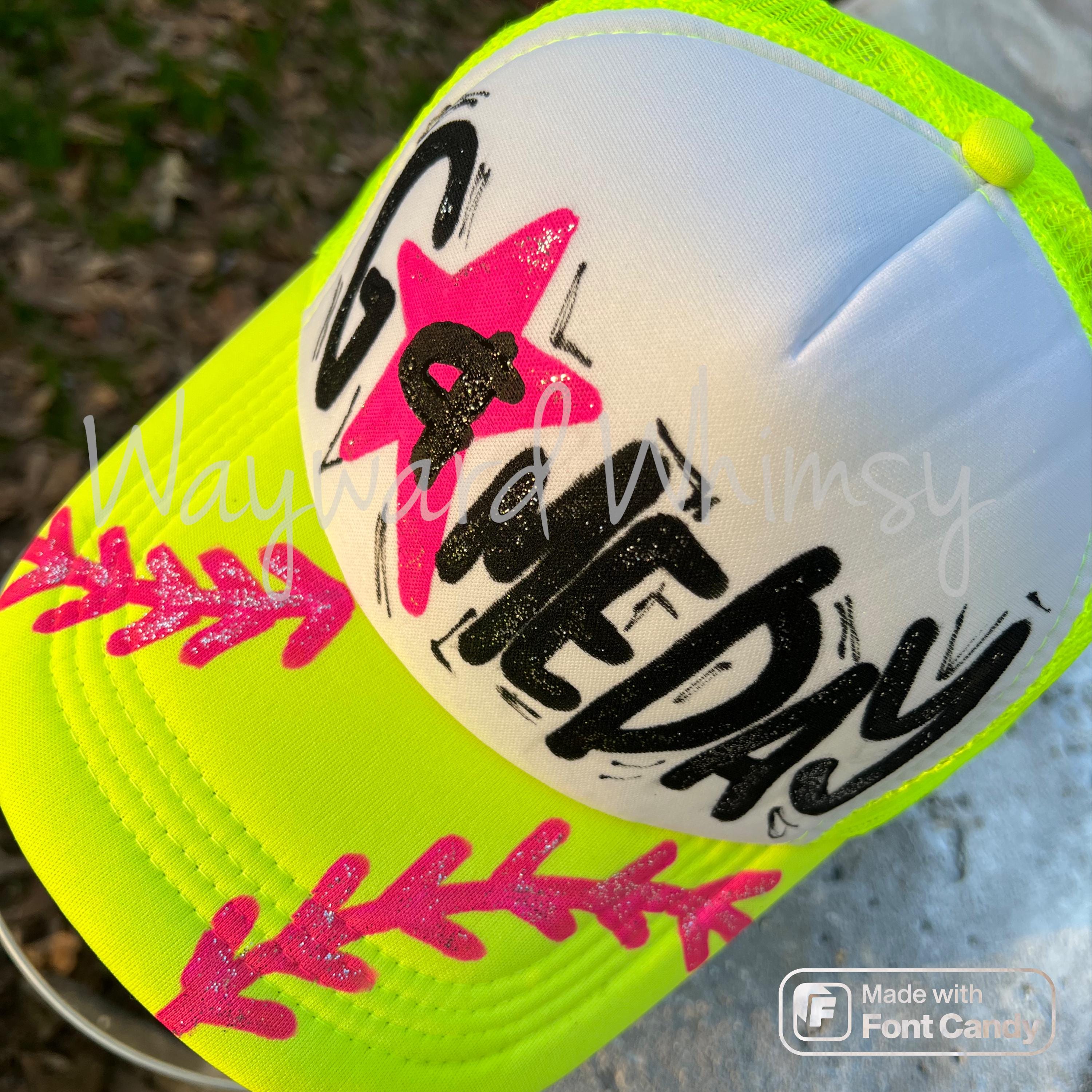 Handpainted Mesh Back Trucker Hat - Score Big with Style! ? Baseball or Football Handpainted Mesh Back Trucker Hat- Baseball Cap- Snap Back  main image 2
