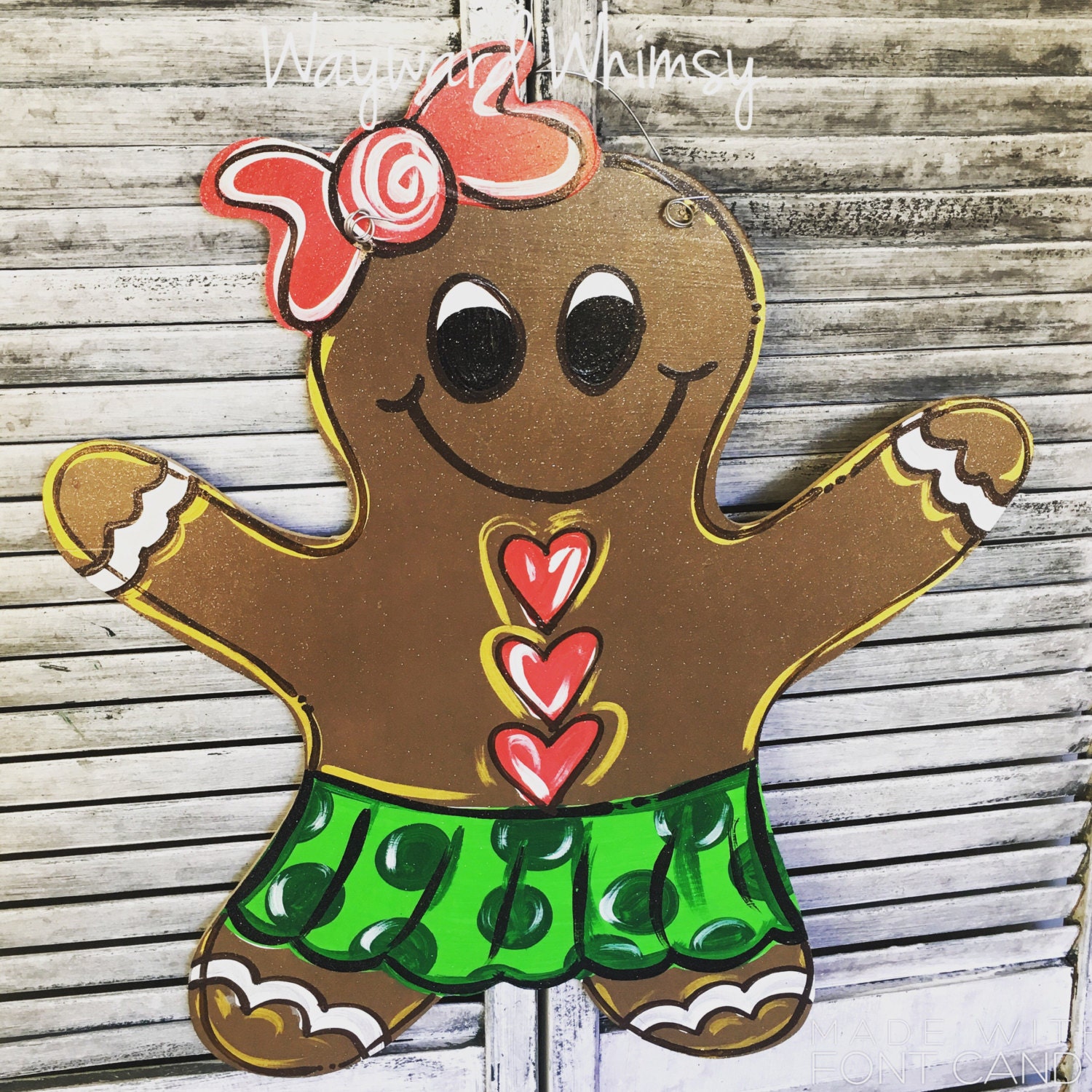 Gingerbread House Wood Cut Out Door Hanger - Etsy