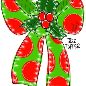 Tree Topper Template Christmas Bow downloadable file printable template