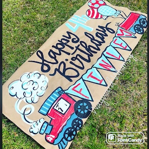 Hand painted custom party banner- Birthday Banner- Kraft paper banner- party decor- party sign- backdrop