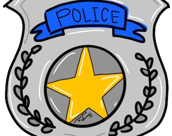 Police Badge  Door Hanger downloadable file printable template
