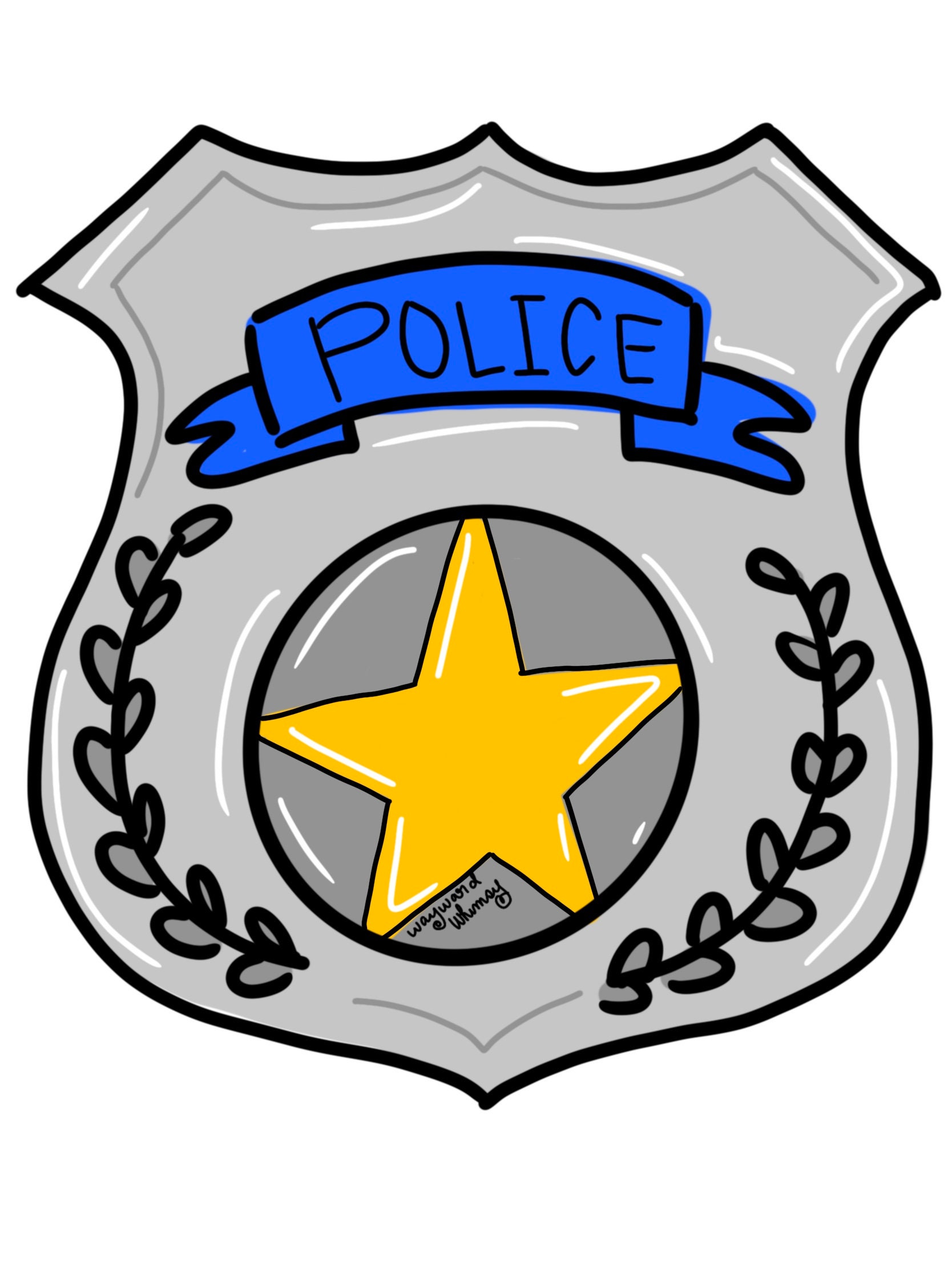 Police Badge Door Hanger downloadable file printable template