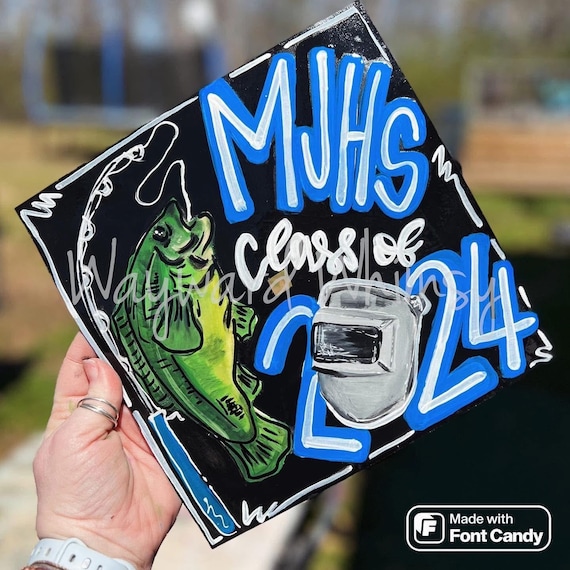 Painted Graduation Cap Topper Personalized to fit your needs-  you specify art Custom Grad Cap topper