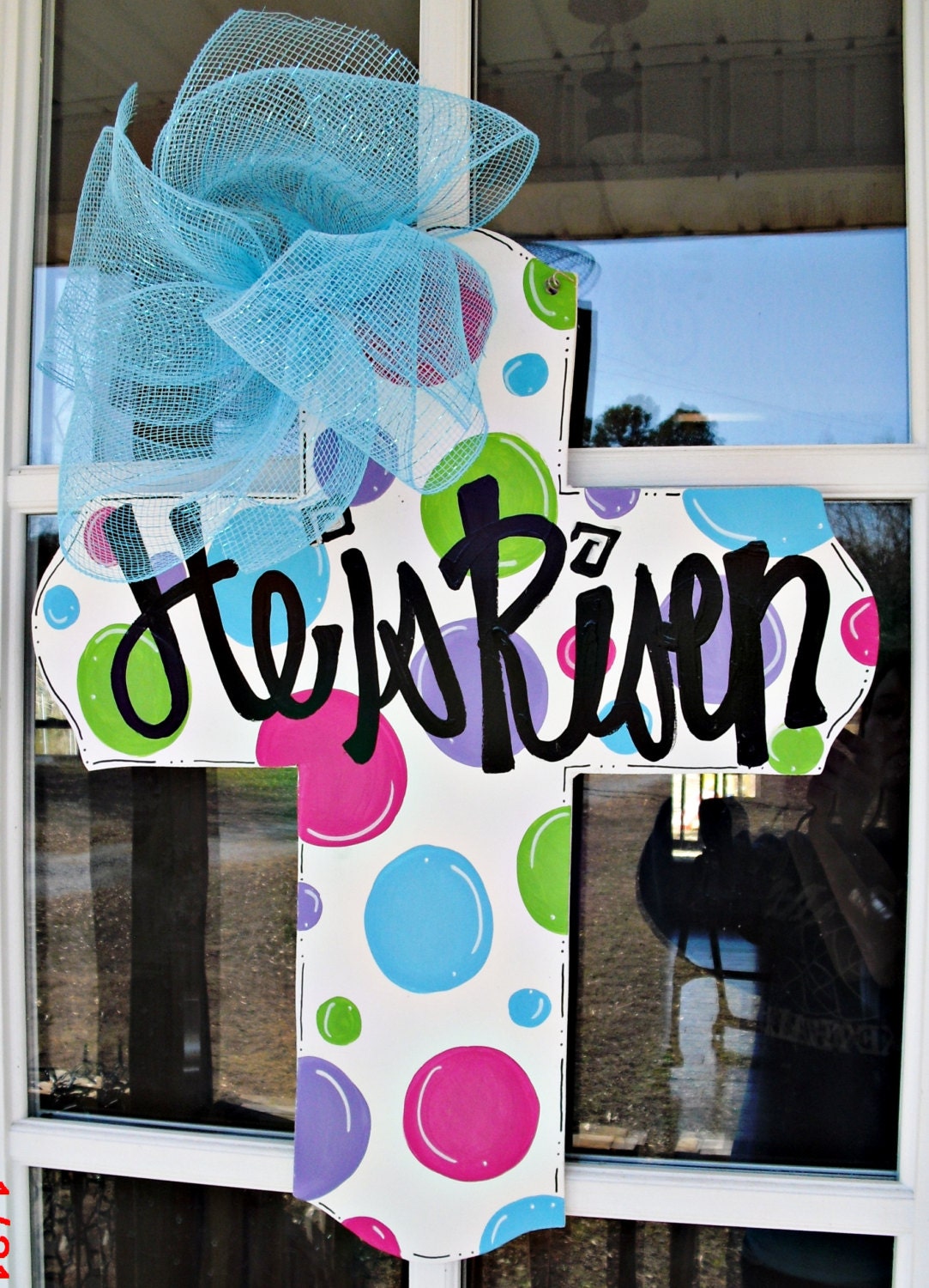 He Is Risen Cross Cut-Out Door Hanger