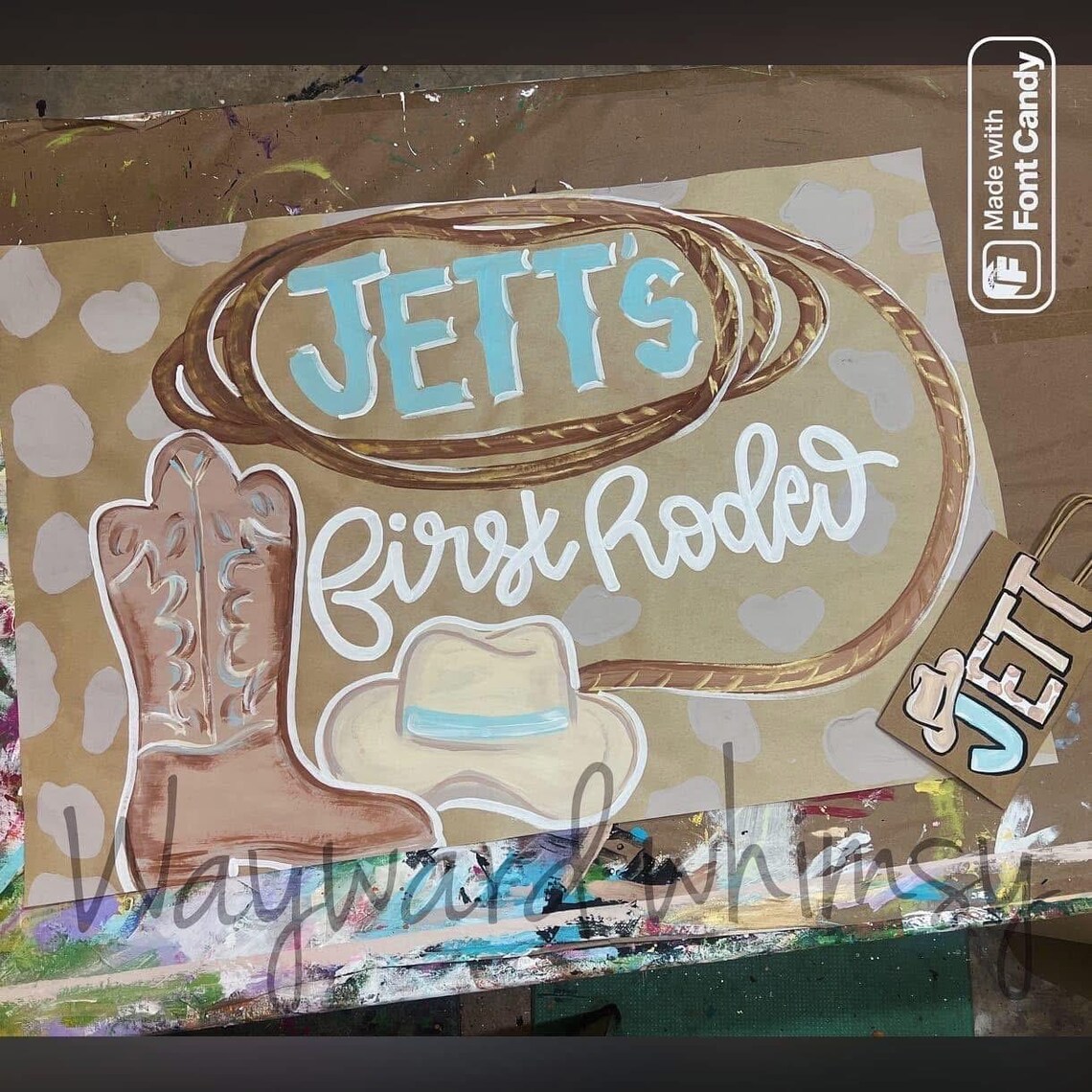 Hand Painted Custom First Rodeo Theme Birthday Banner- Kraft Paper ...