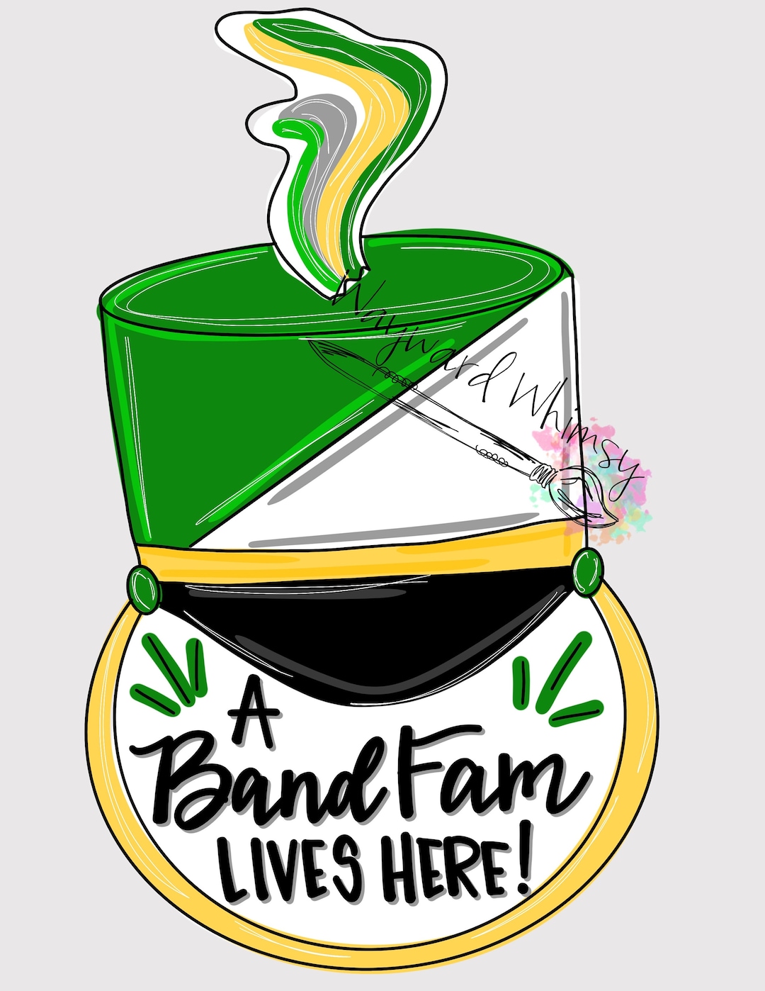 Marching Band Hat Door Hanger Downloadable File Printable Template Etsy