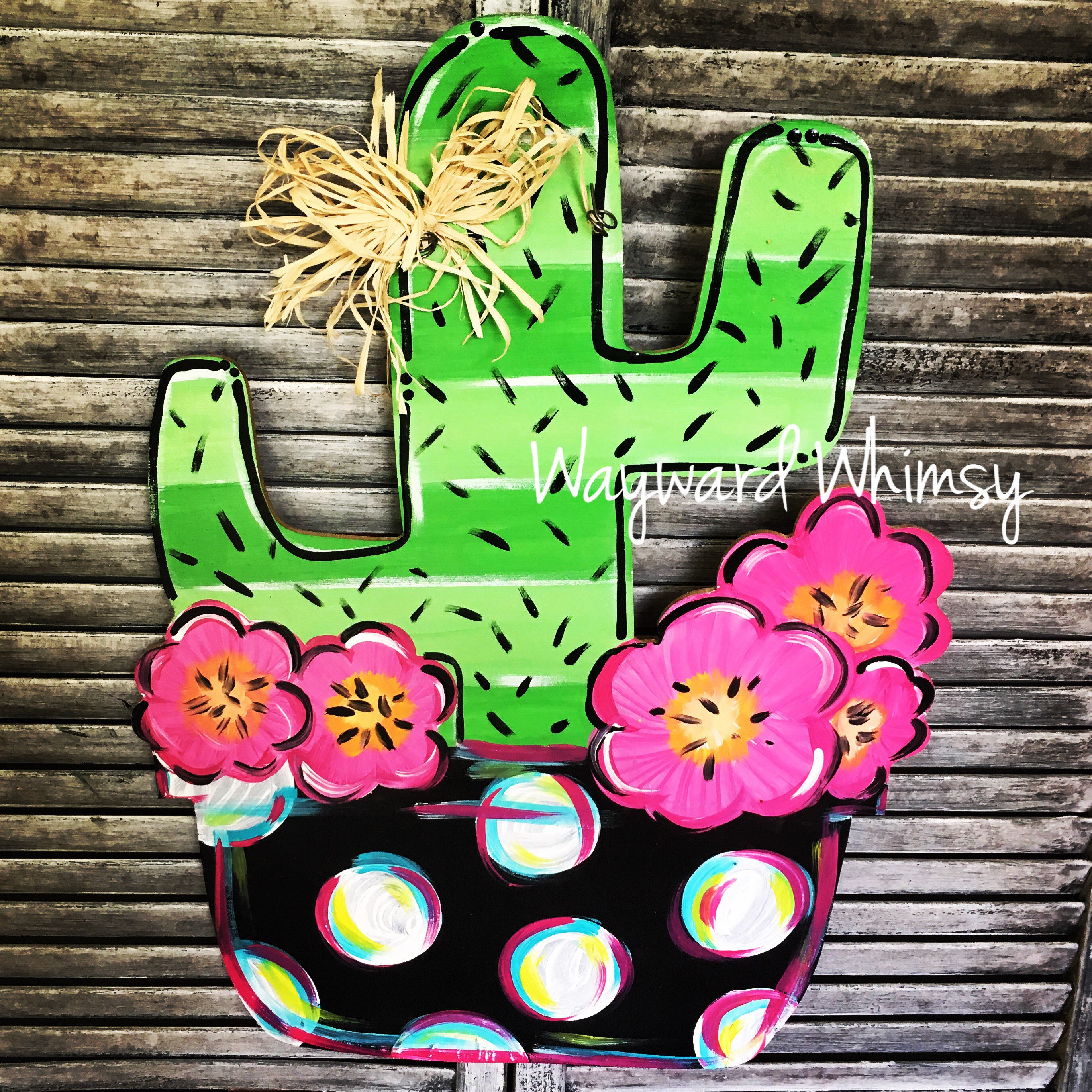 Cactus Wood Cut Out Door Hanger Etsy Singapore