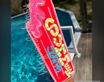 4 ft tall porch sign- Sweet Summer Popsicle - porch decor- porch leaner