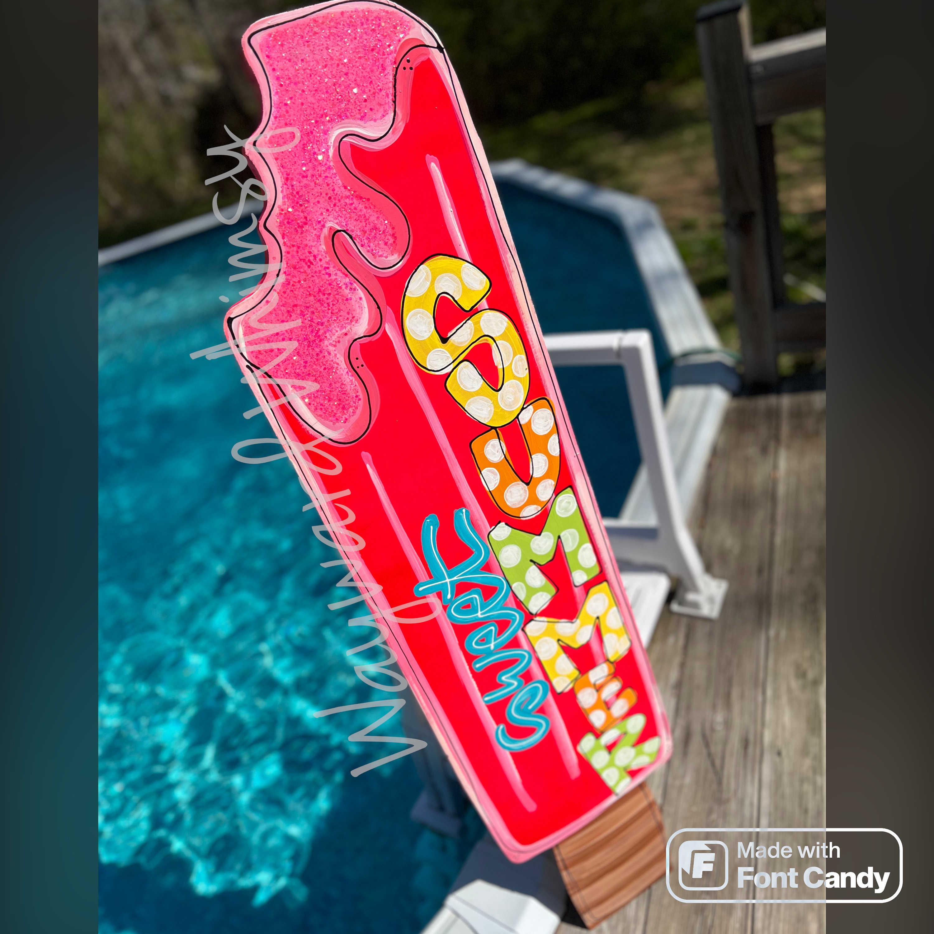 4 Ft Tall Porch Sign- Sweet Summer Popsicle - Porch Decor- Porch