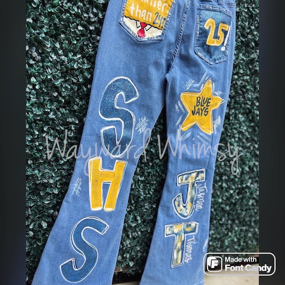 パンツ doublet gorilla hand painted overall Handpainted Denim Overalls- You Customize- You Supply Jeans