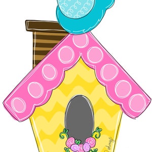 Birdhouse Door Hanger downloadable file printable template