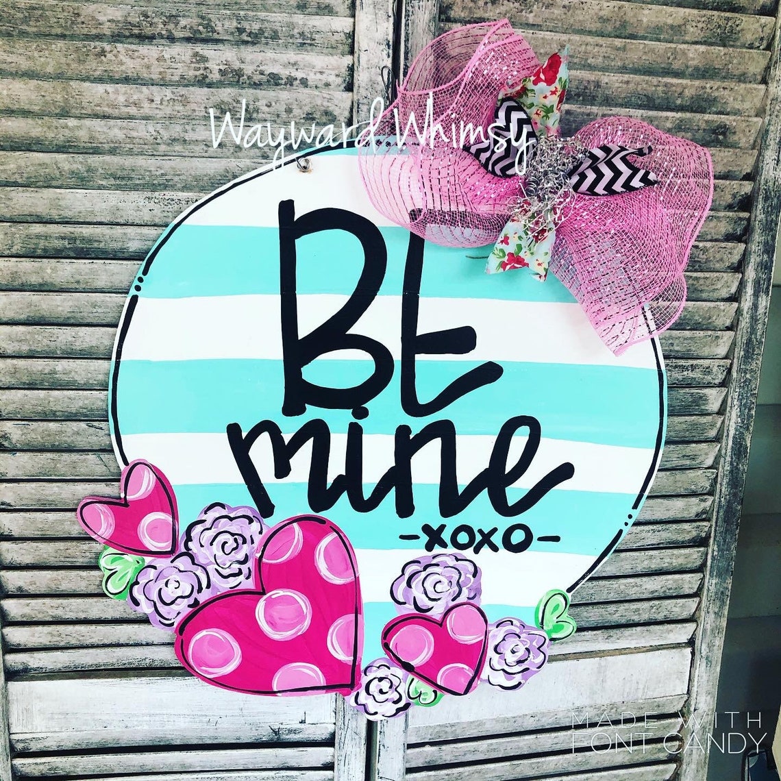 Be Mine Wood Cut Out Door Hanger - Etsy