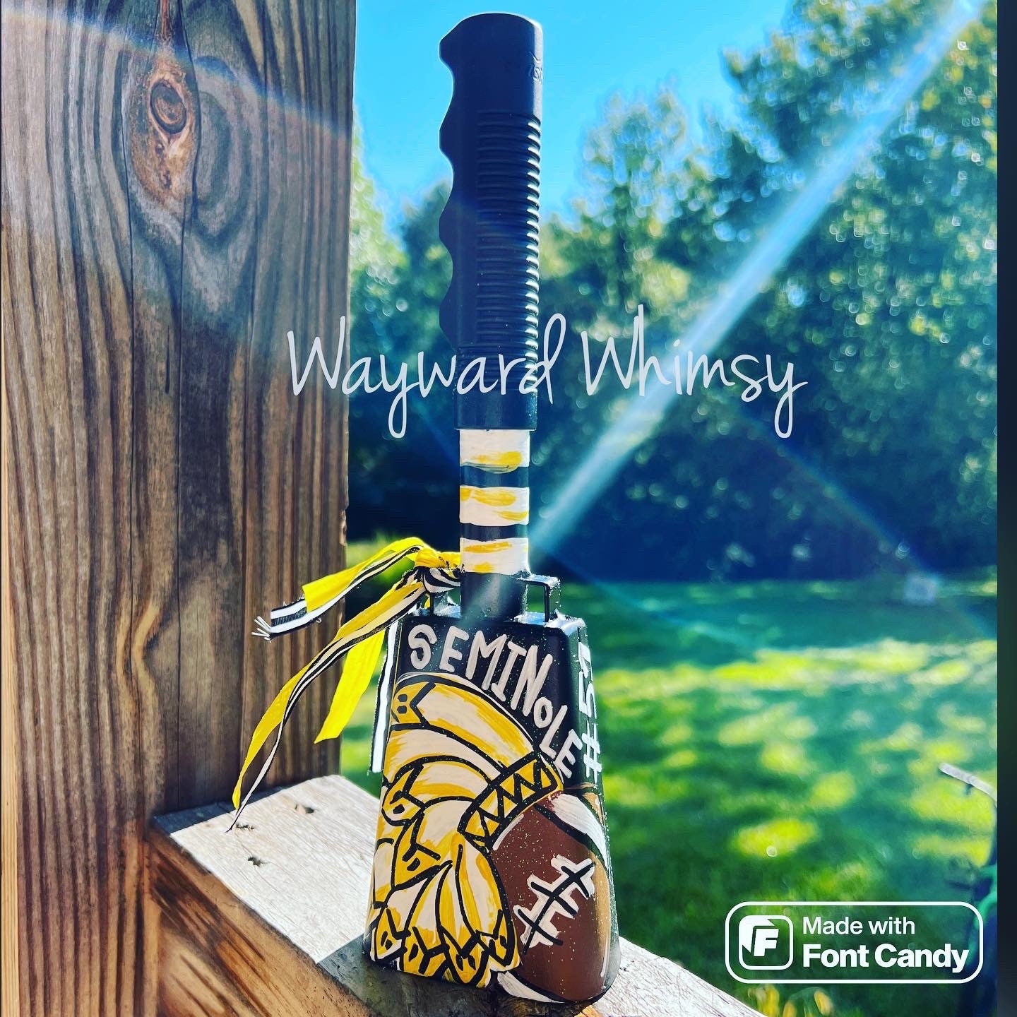 Custom Painted Cowbell- customer provides details