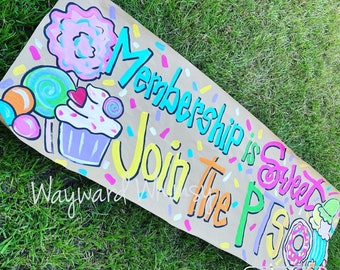 Hand painted custom party banner- Birthday Banner- Kraft paper banner- party decor- party sign- backdrop