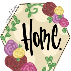 Home Hexagon Door Hanger downloadable file printable template