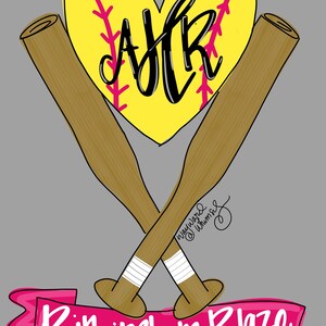 Plantilla imprimible para colgar pelotas de béisbol y sóftbol con forma de corazón (archivo descargable)