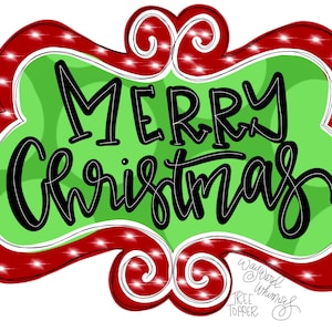 Tree Topper Template Christmas Scroll Sign downloadable file printable template