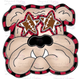 Modello scaricabile e stampabile per appendino da porta con bulldog da football