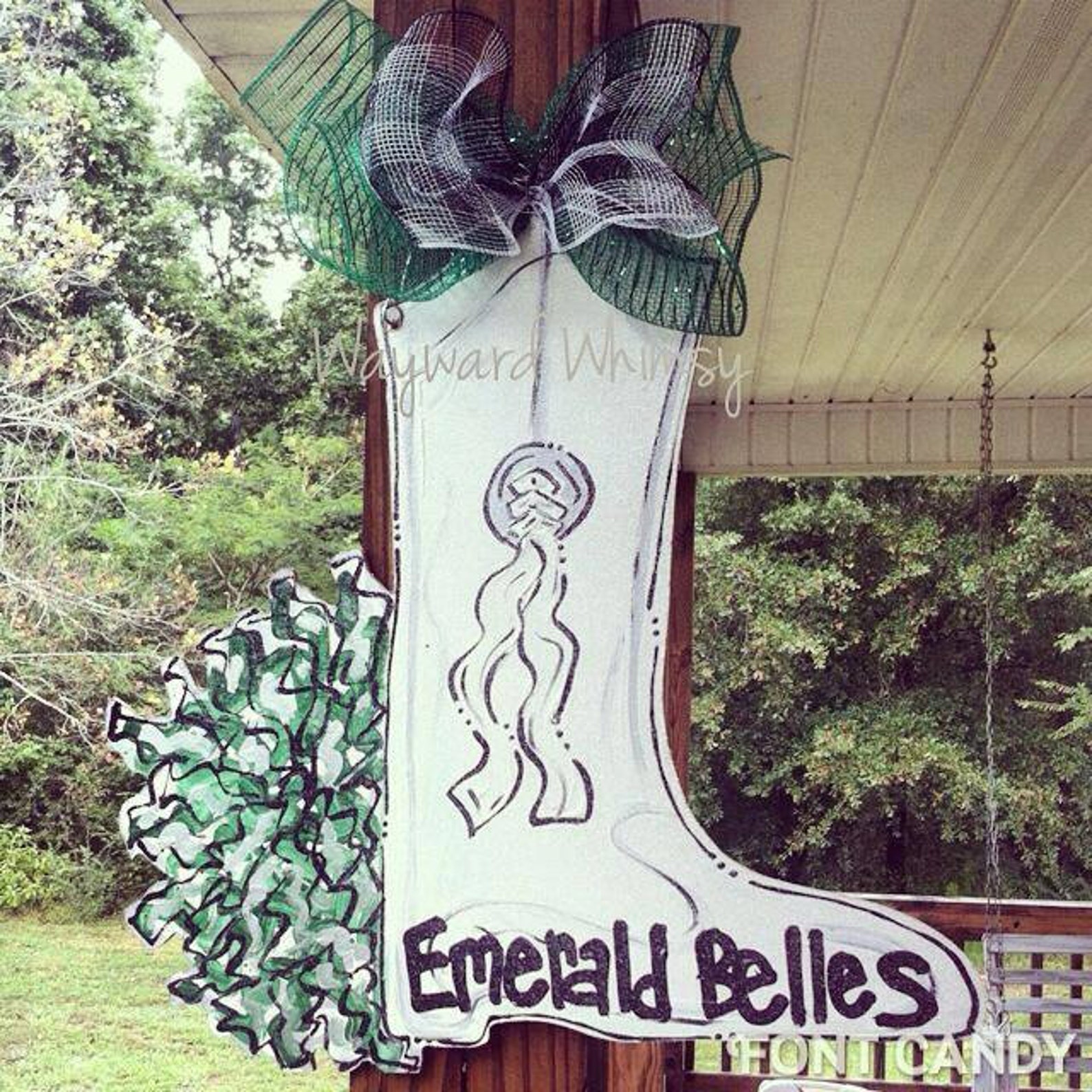 Drill Team Boot or Hat With Pom Wood Cut Out Hanger Etsy