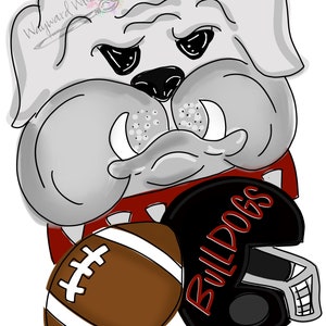 Modello scaricabile e stampabile per appendino da porta con mascotte del football Bulldog