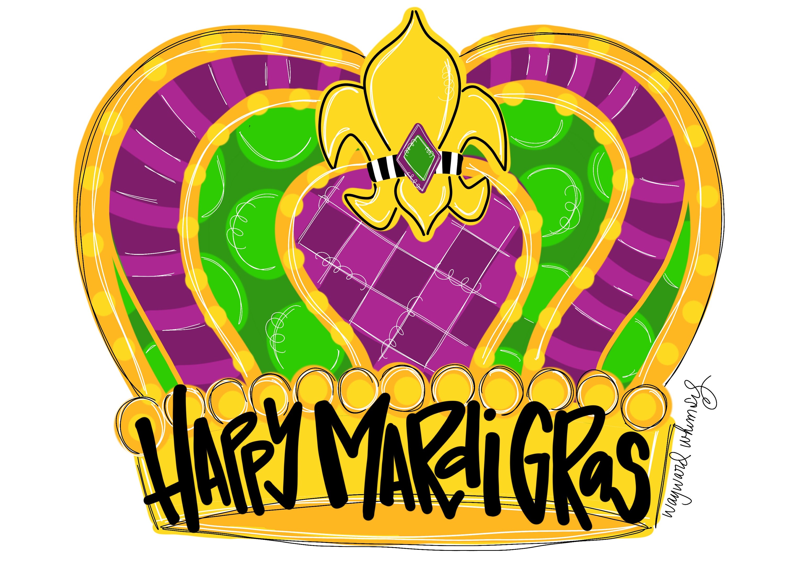 31 Festive Mardi Gras Crafts for Kids 16 Mardi Gras crown Door Hanger downloadable file printable template