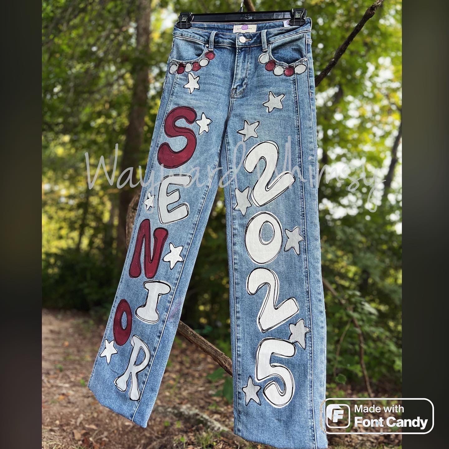 パンツ UNUSED Painted Denim Pants Handpainted Denim Jeans- You Customize- You Supply Jeans- Painted