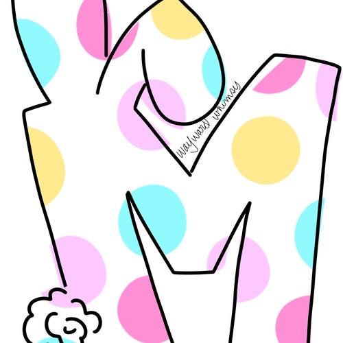 Letter M With Bunny Ears Whimsical Font Door Hanger - Etsy