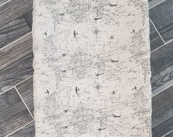 Airplane World Map Changing Pad Cover: Adventure Nursery Decor, Travel and Adventure