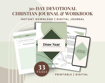 30 dagen werkboek geloofsdagboek: begeleide christelijke devotional (digitale download pdf)