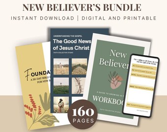 Christian Ebooks + Workbooks Bundle: Faith Growth Kit (Digital Download PDF)