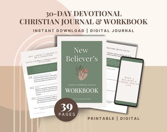 30-Day New Believer's Journal: Daily Devotional Workbook (Digital PDF)