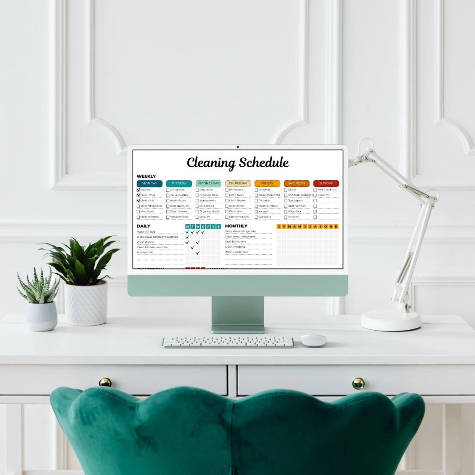 Editable Cleaning Schedule: Weekly, Monthly, Yearly Planner (printable ...