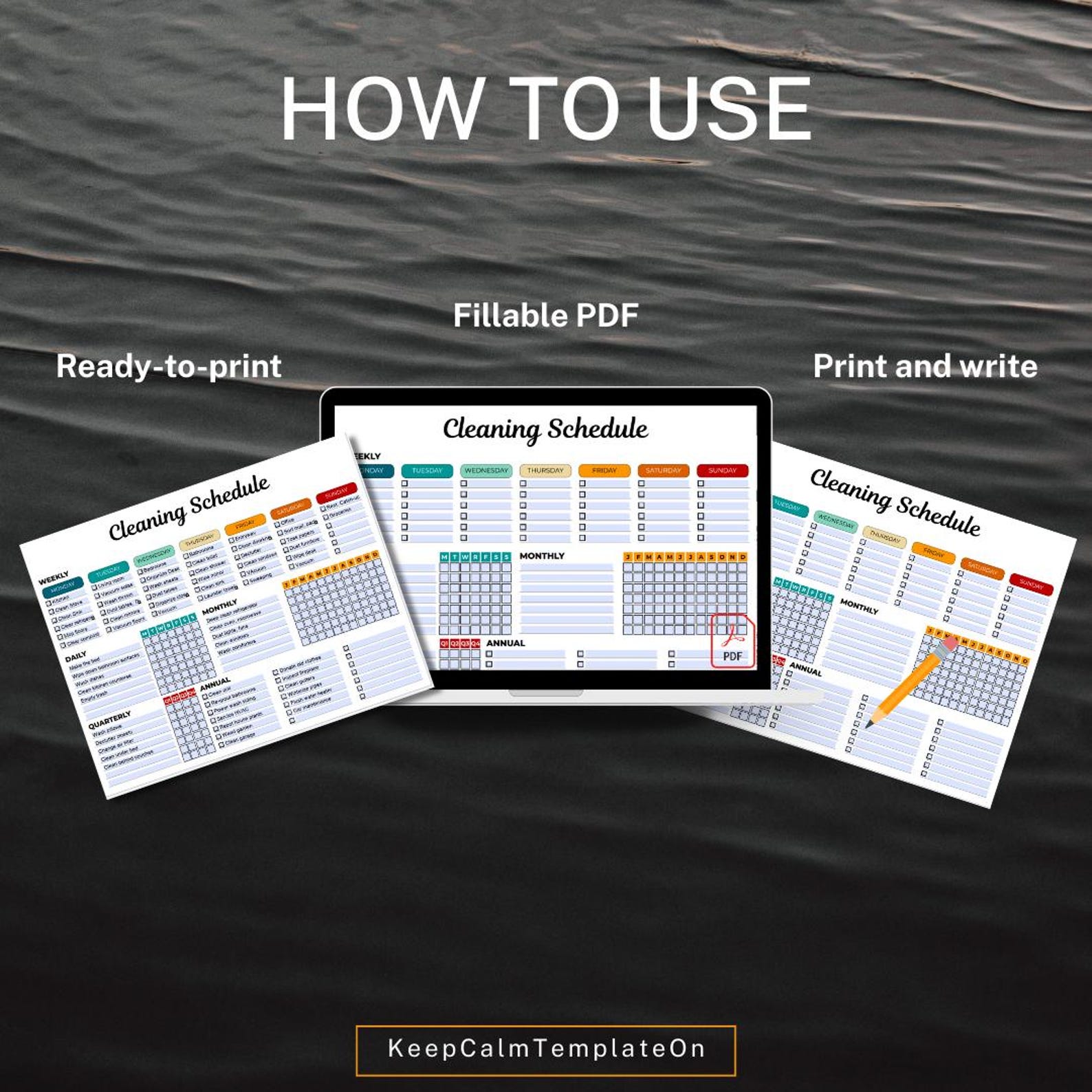 Editable Cleaning Schedule: Weekly, Monthly, Yearly Planner (printable ...