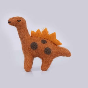 Enfeites de dinossauro de feltro ecológicos feitos à mão: decoração de dinossauro de lã macia para crianças e árvore de Natal