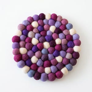 Sottopentola in feltro di lana color prugna e viola, tappetino da forno resistente al calore, rotondo, quadrato ed esagonale, tappetino per piatti caldi, regalo per chi ospita