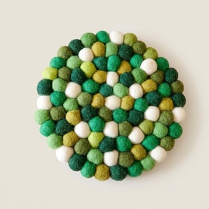 Salvamanteles de fieltro de lana Green Forest Mix, posavasos resistente al calor, redondo, cuadrado, hexagonal, para platos calientes, regalo para anfitriones