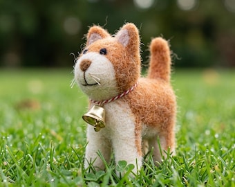 Orange Cat Ornament, Felt Cat Ornament, Cat Lover Gift, Ginger Tabby Gift, Cat Decor