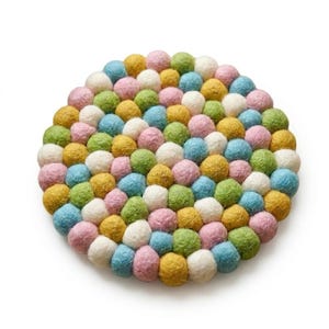 Sottopentola in feltro di lana color arcobaleno pastello, tappetino da forno resistente al calore, protezione per tavolo rotondo