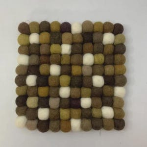 Square Trivet, Felt Trivet, Table Mat, Housewarming Gift, Pot Holder, Earth Blend Wool Felt
