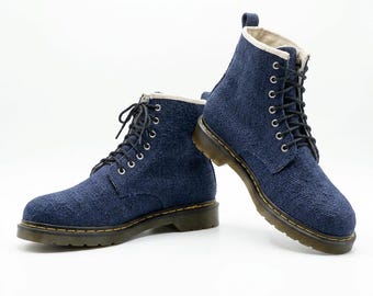 Handmade Hemp Lace-Up Mens Boots: Casual Vegan Shoes from Nepal