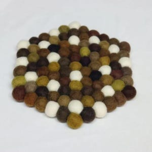 Dessous de plat hexagonal, dessous de plat en feutre, cache-pot, dessous de plat, cadeau de pendaison de crémaillère, feutre de laine mélangée terre