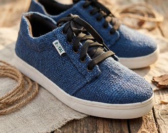 Hemp Sneakers Women Men Casual Lace Shoes Everyday Sneakers Breathable Lightweight Vegan Sustainable Footwear