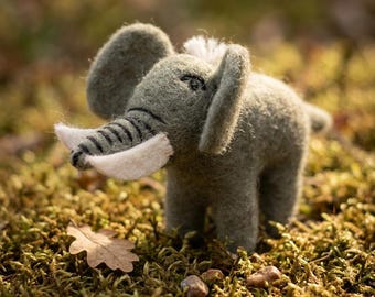 Handmade Wool Felt Elephant Ornament, Safari Nursery Decor, Baby Shower Gift
