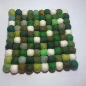 Plant Pot Mat, Felt Trivet, Square Trivet, Table Mat, Housewarming Gift, Monochrome Pebble Wool Felt