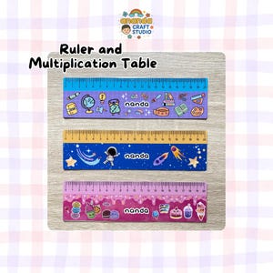 Kids' School Ruler Template, Printable Multiplication Table (digital ...