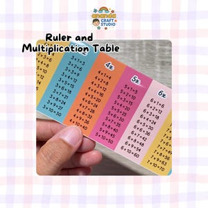 Kids' School Ruler Template, Printable Multiplication Table (digital ...