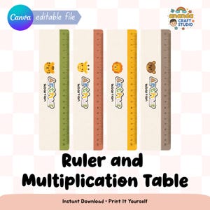 Kinder Schule Lineal Vorlage, druckbare Multiplikationstabelle (digitaler Download)