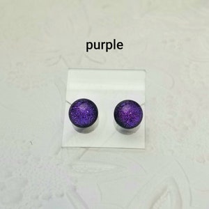 Dichroic Glass Earrings, Mini Dichroic Earrings, Dichroic Post Earrings, Small Dichroic Earrings, Stud Earrings image 7