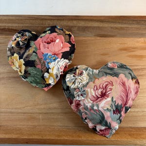 Floral Fabric Shabby Hearts, Bowl Fillers, Set Of 2,  Home Decor, Accents